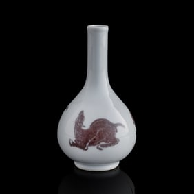 A Chinese copper-red-underglazed dan vase, 19th century or earlier