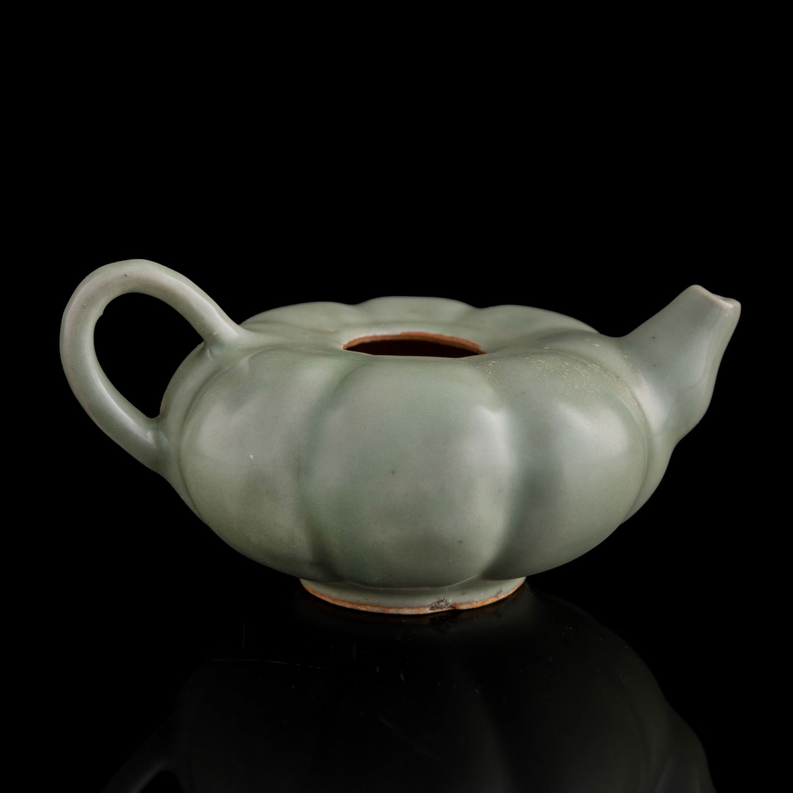 A Chinese Longquan pumpkin-form teapot, Song/Yuan dynasty (1 of 9)