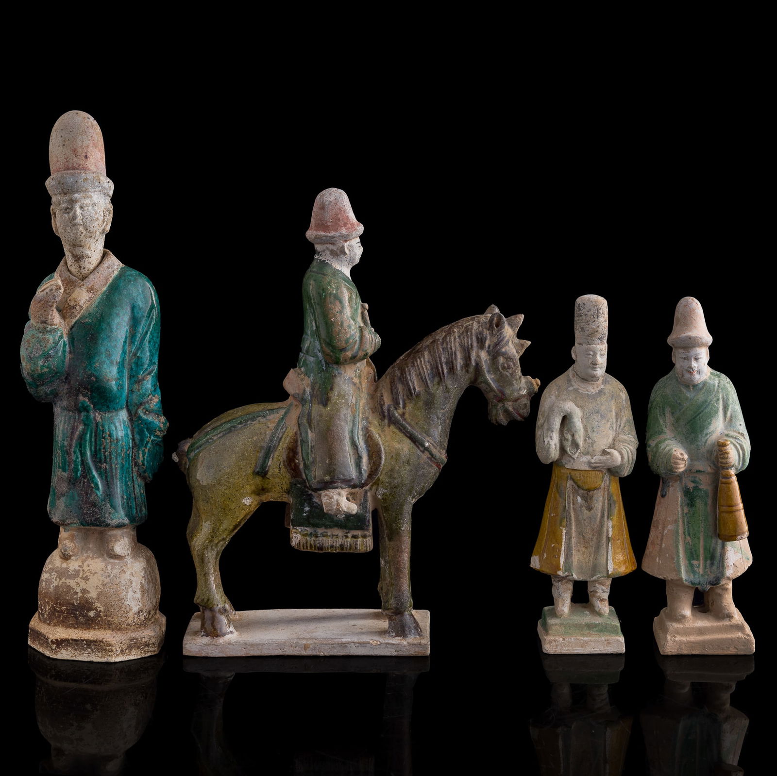 Four Chinese pottery figures, Ming dynasty (1 of 13)