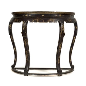 A Chinese gilt-lacquered half-moon table, 18th century