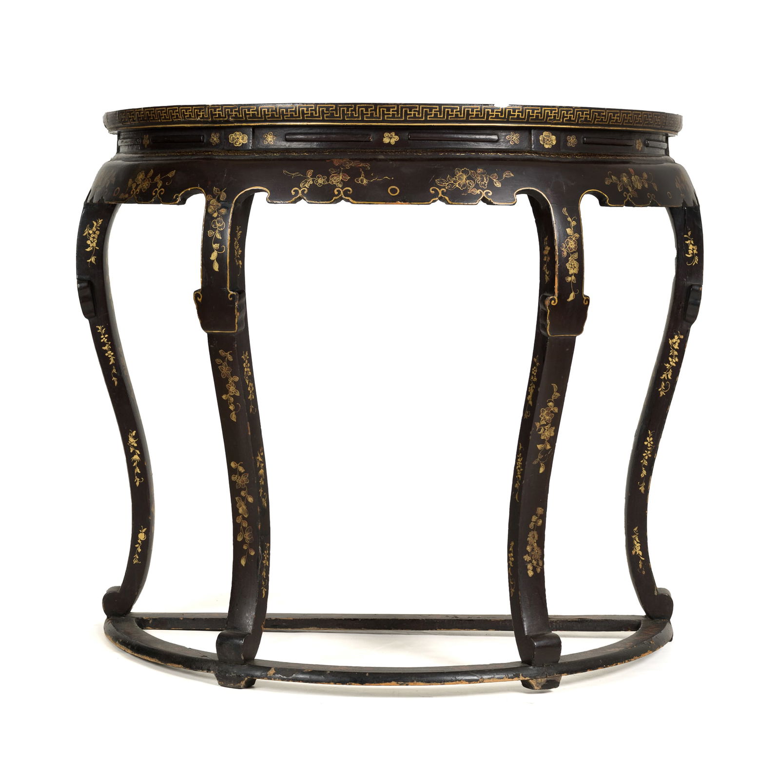 A Chinese gilt-lacquered half-moon table, 18th century (1 of 11)