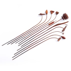 A Chinese gilt-lacquered wood lotus bouquet, Qing dynasty