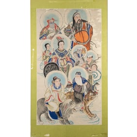 A Chinese painting of Taoist gods, 19th century