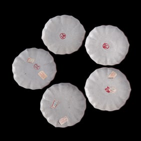 Five Chinese zisha plates, 19th century