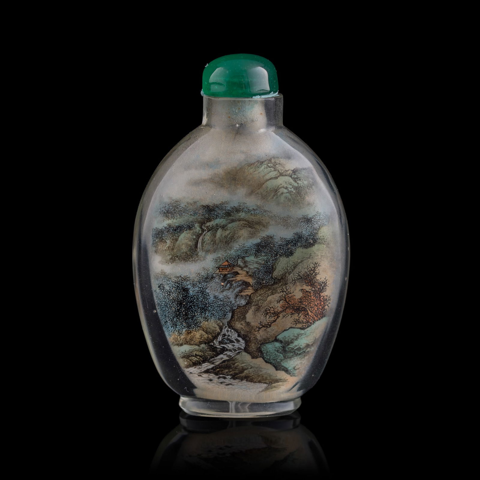 A Chinese inside-painted glass snuff bottle (1 of 10)