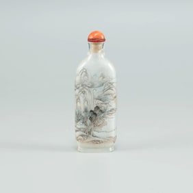 A Chinese inside-painted 'landscape' glass snuff bottle, Republic period