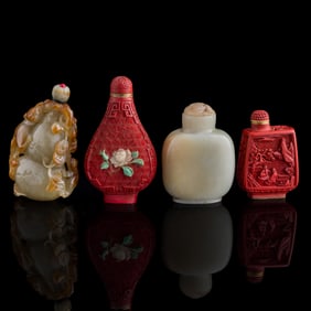 Four various Chinese snuff bottles