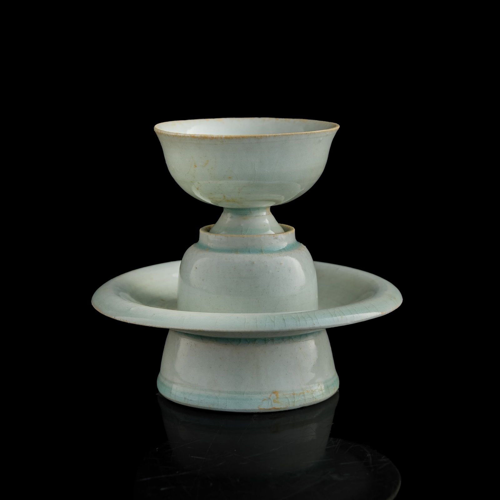 A Chinese Hutian kiln Qingbai-glazed stem cup and stand, Song dynasty (1 of 10)