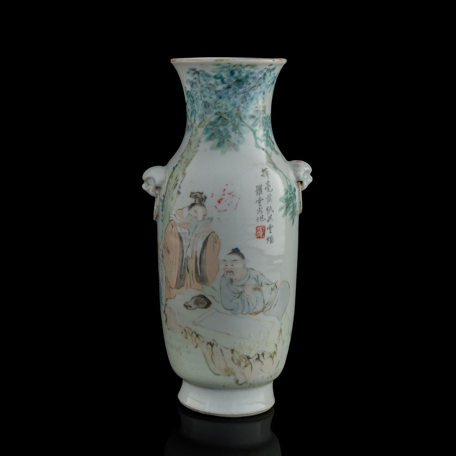 A Chinese Qianjiang-enameled 'figural' vase, late 19th century (1 of 10)