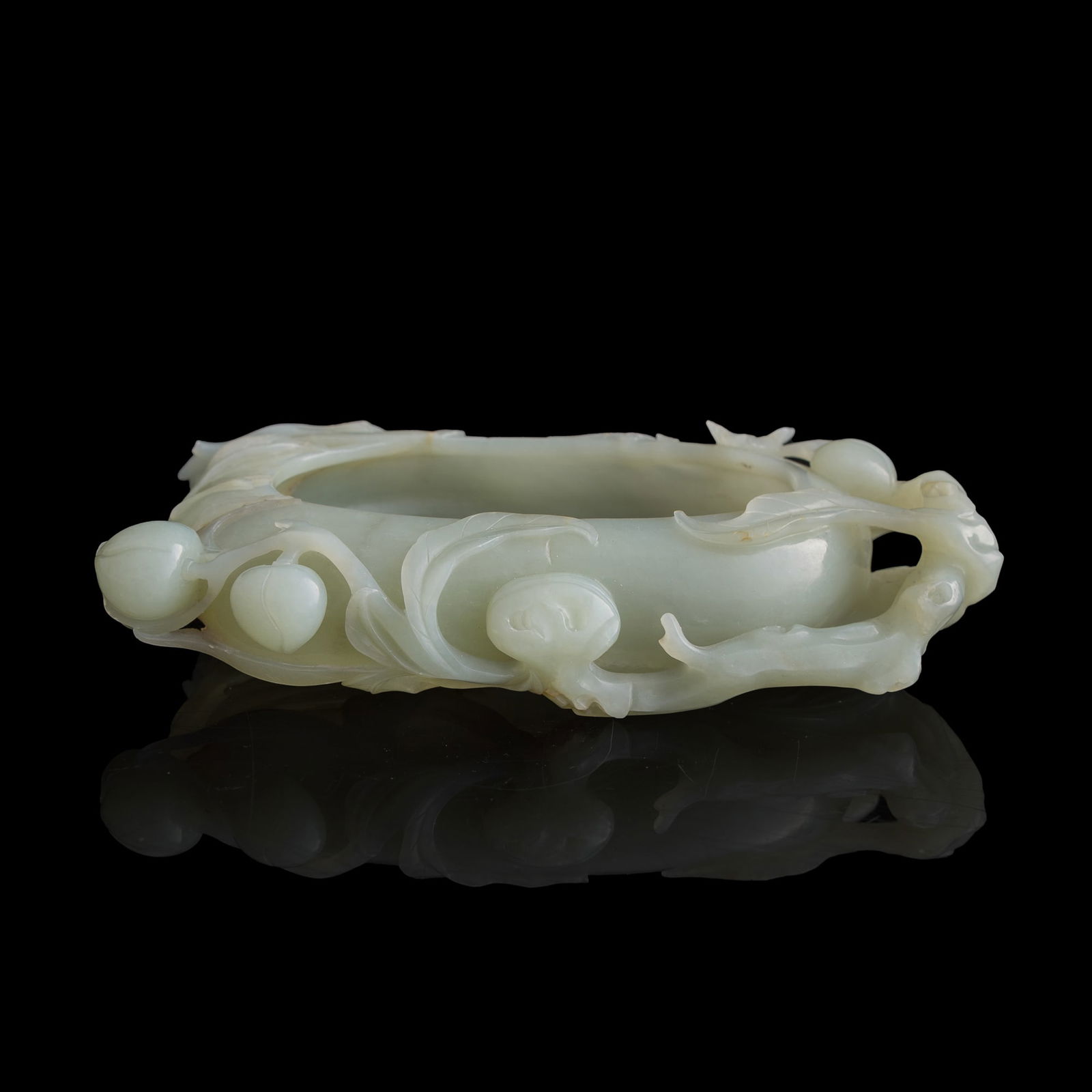 A Chinese white jade 'floral' washer, 18th century (1 of 10)