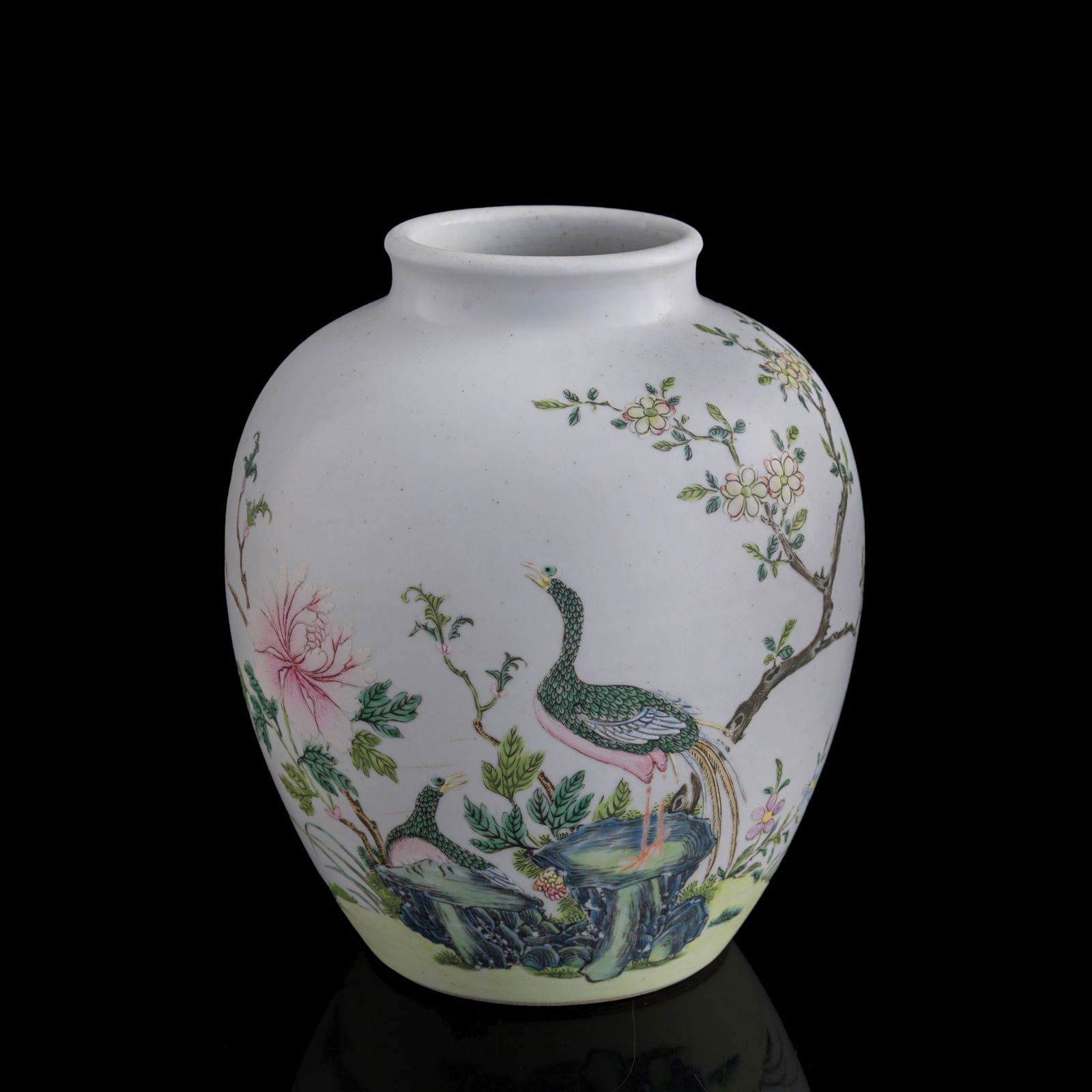 A Chinese famille rose 'flower and bird' jar, 18th century (1 of 10)
