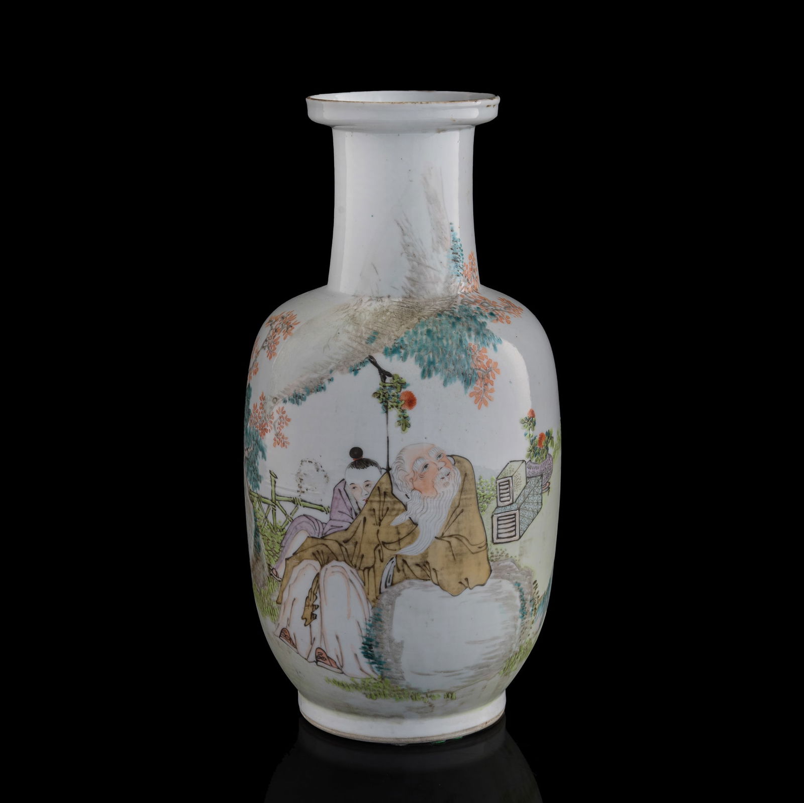 A Chinese Qianjiang-enameled 'figural' vase, late 19th century (1 of 11)