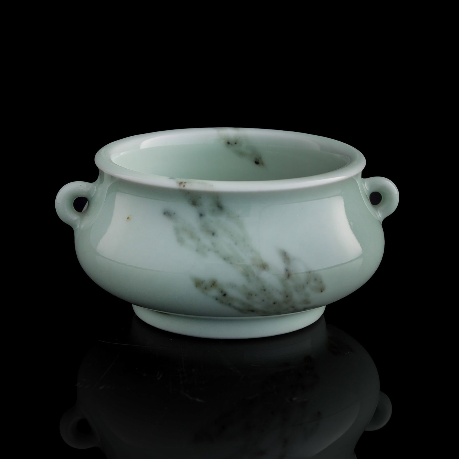 A Chinese stone-pattern glaze double-handled censer, 18th century (1 of 9)