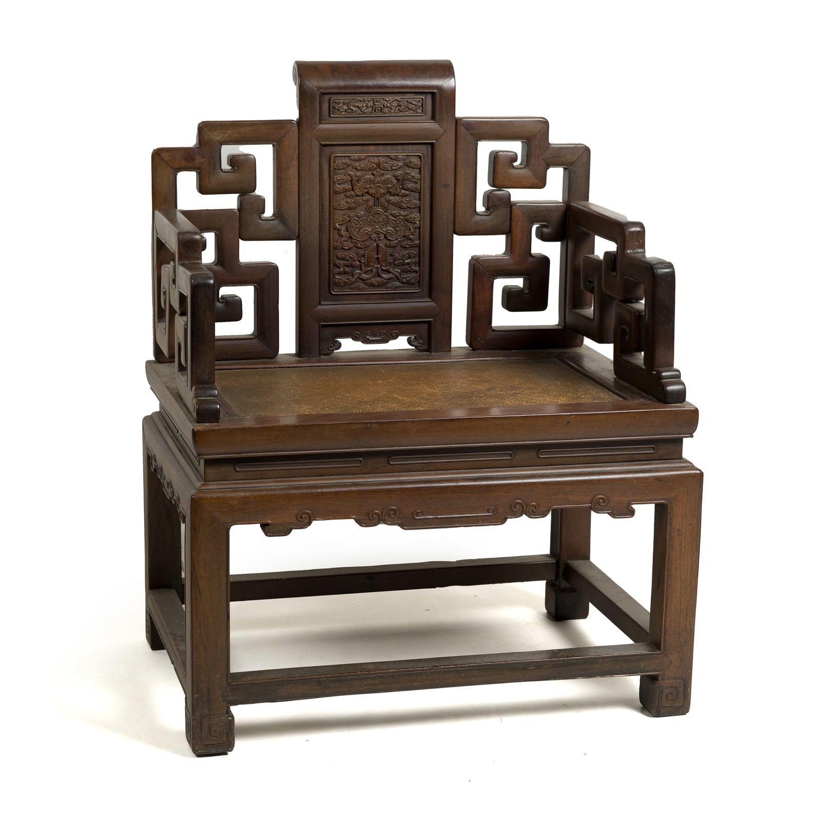 A Chinese zitan throne chair, Qianlong period, Qing dynasty (1 of 8)