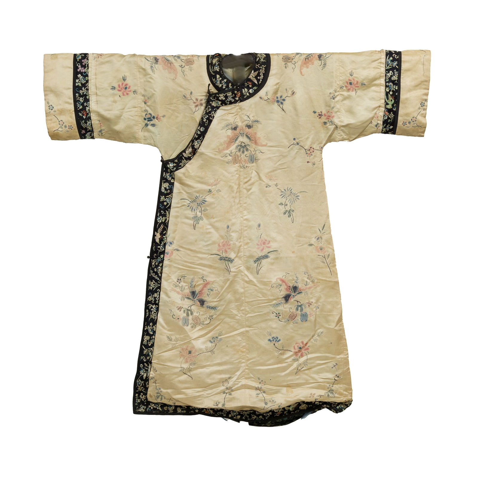 A Chinese yellow-ground embroidered lady's robe, 19th century (1 of 5)