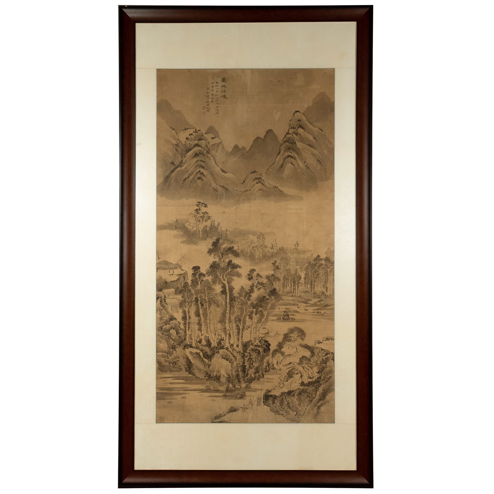 A Chinese 'landscape' painting on silk, attributed to Qian Weicheng (1720-1772) (1 of 8)