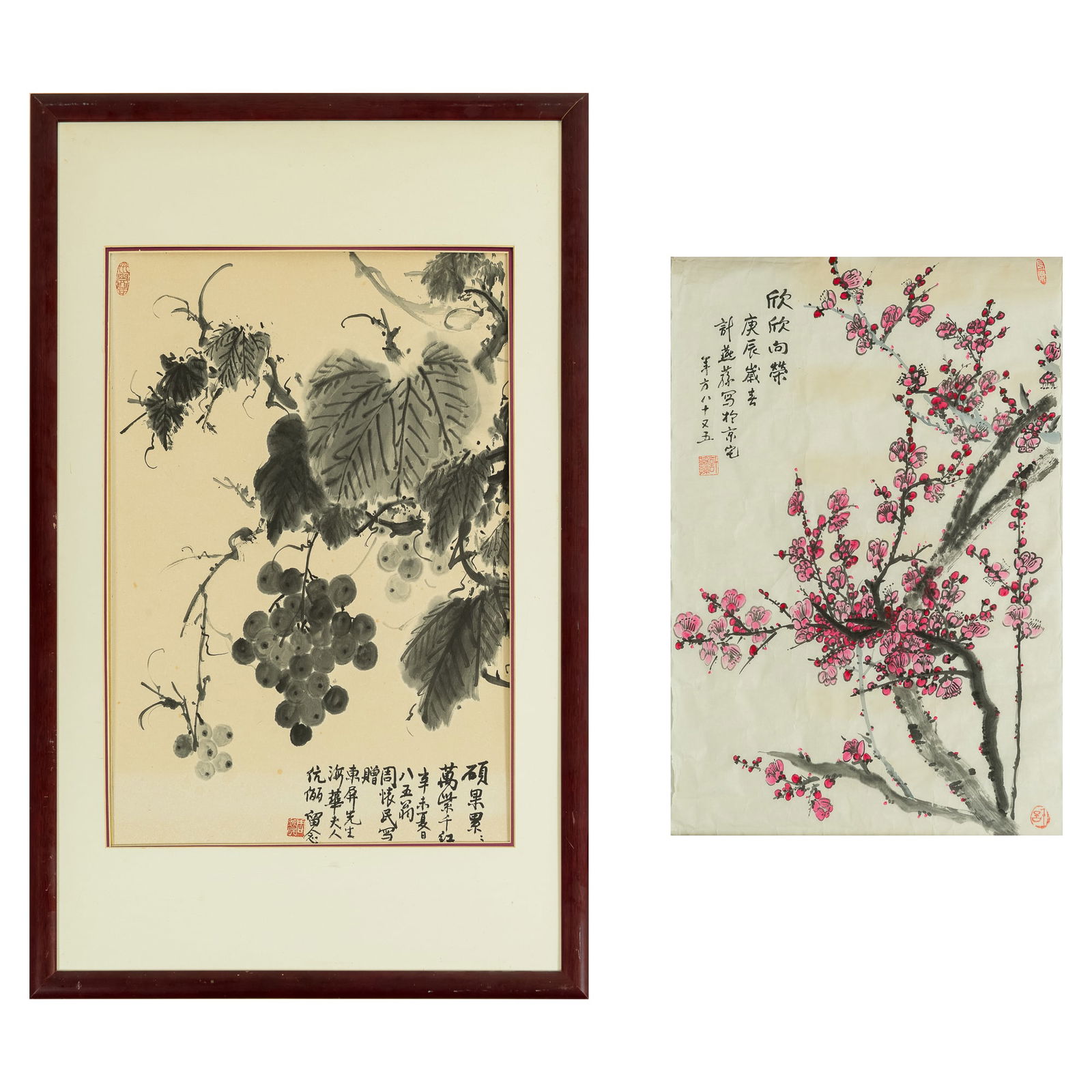 Two Chinese paintings, by Zhou Huaimin (1906-1996) and Ji Yansun (b. 1917) (1 of 8)