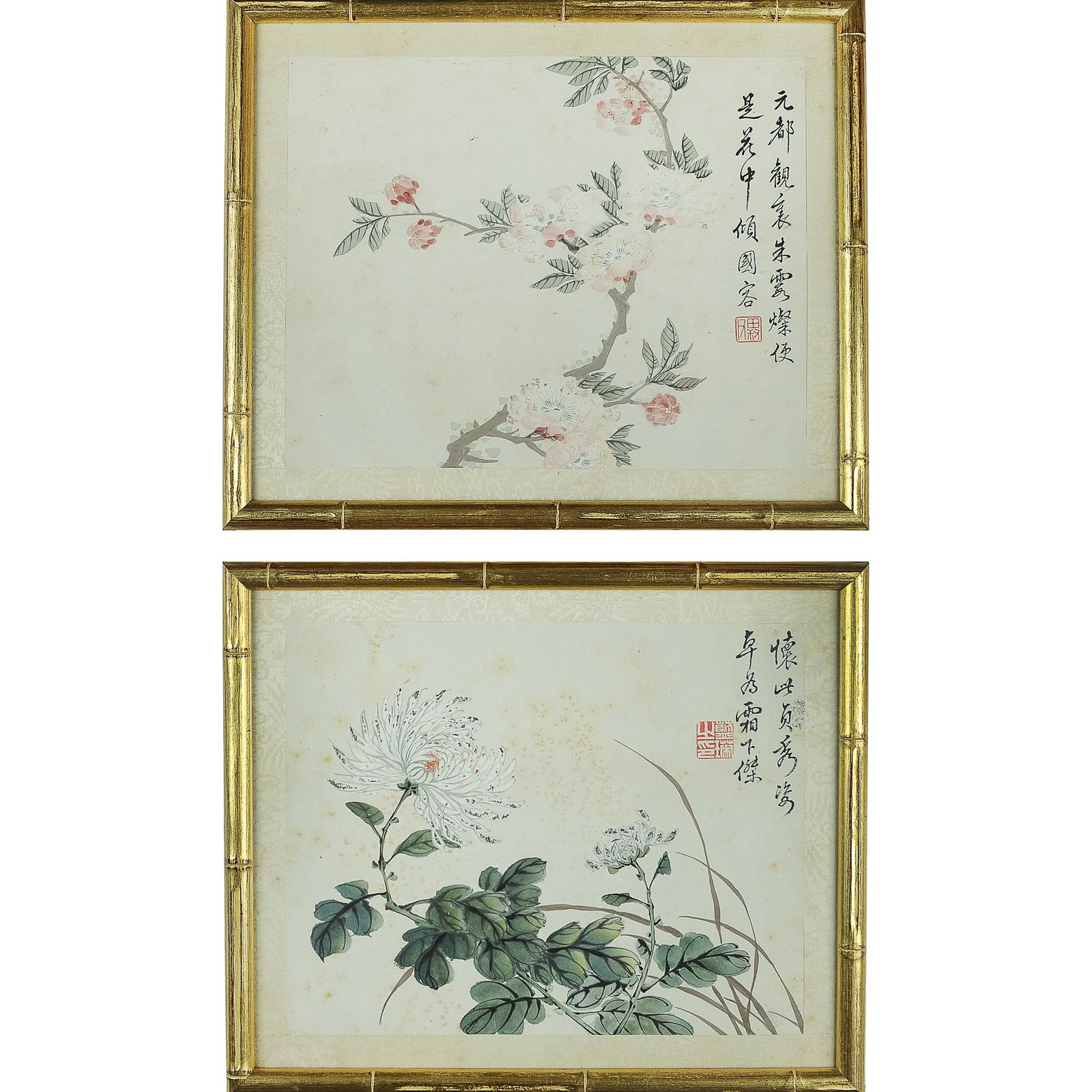 Two Chinese paintings of flowers (1 of 4)