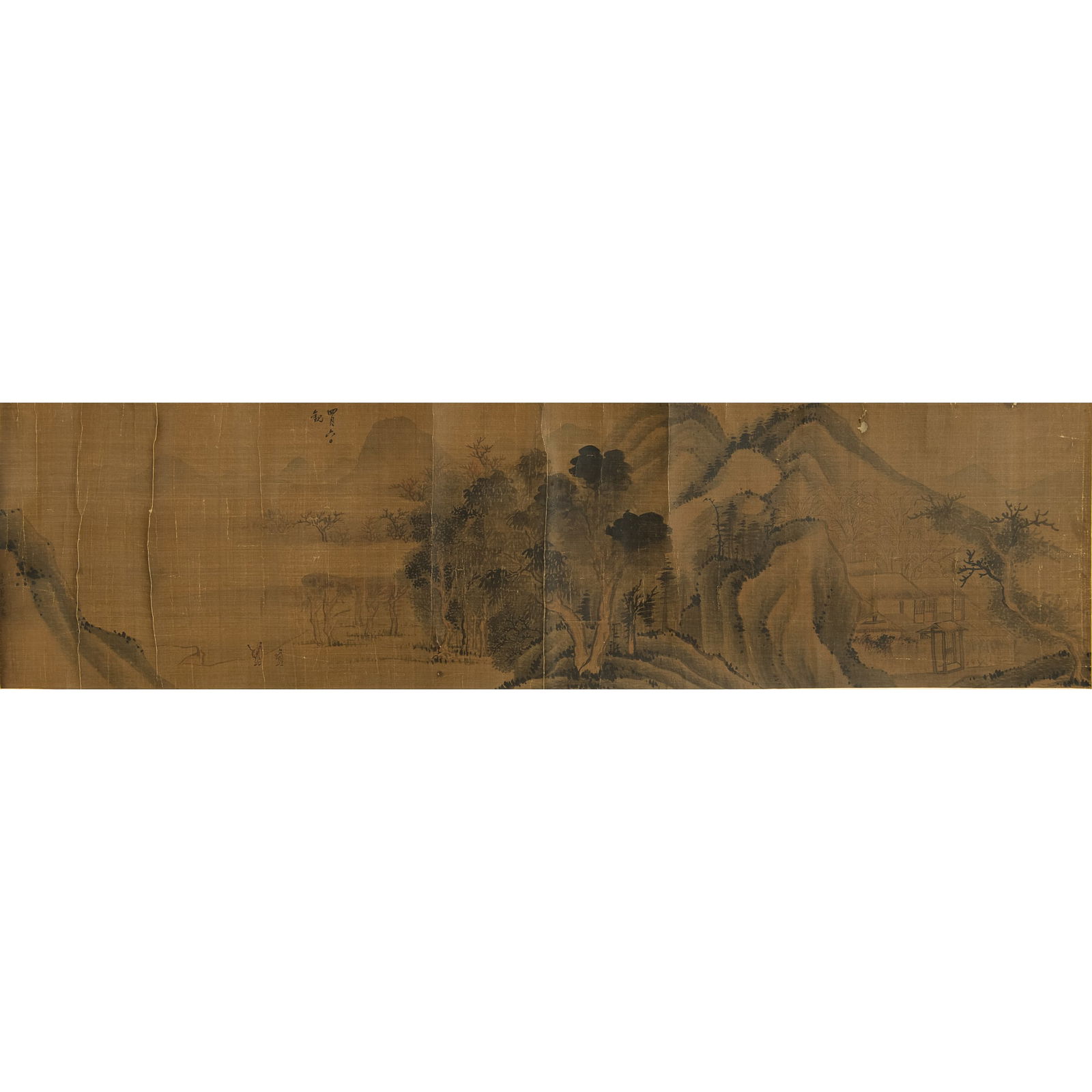 A Chinese handscroll landscape painting, Qing dynasty (1 of 4)