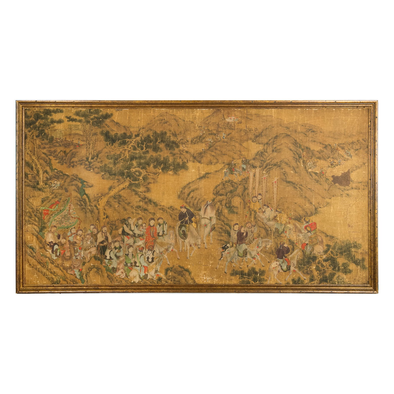A Chinese 'royal hunt' painting, Qing dynasty (1 of 8)