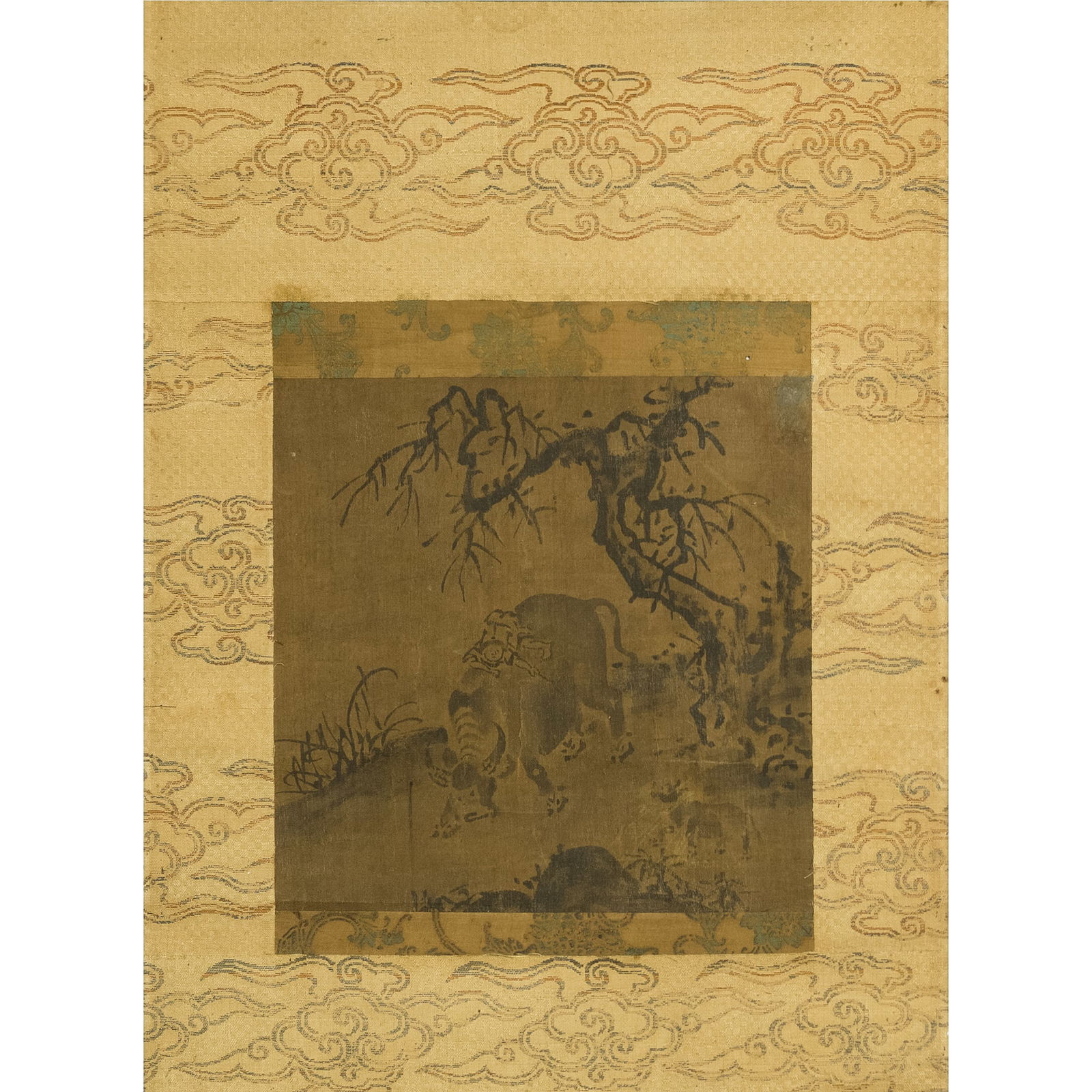 A Chinese 'ox-herding' painting on silk, Ming dynasty or earlier (1 of 5)