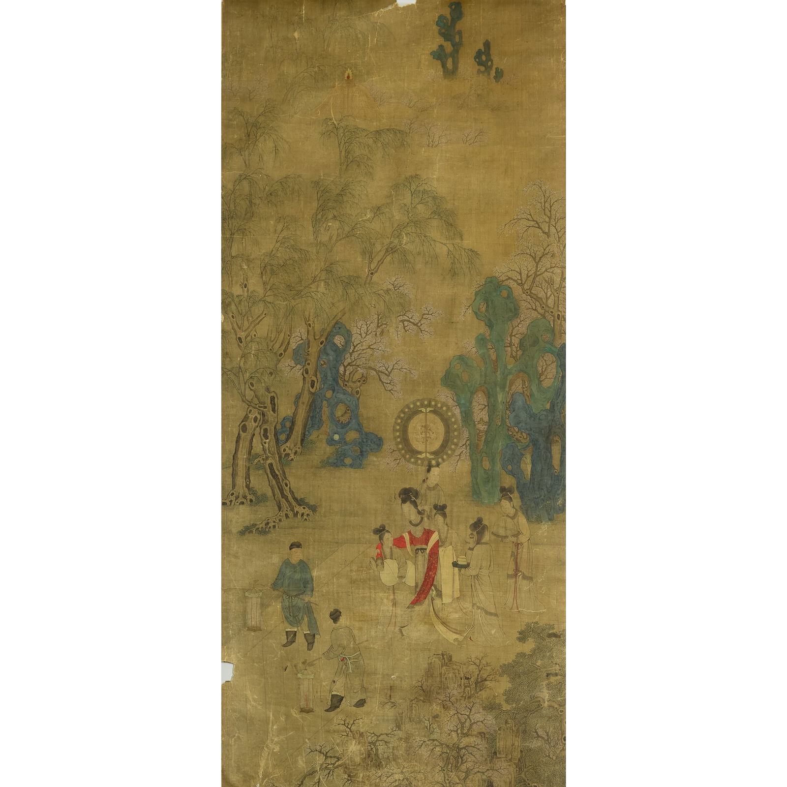 A Chinese 'figural' painting on silk, 18th century (1 of 8)