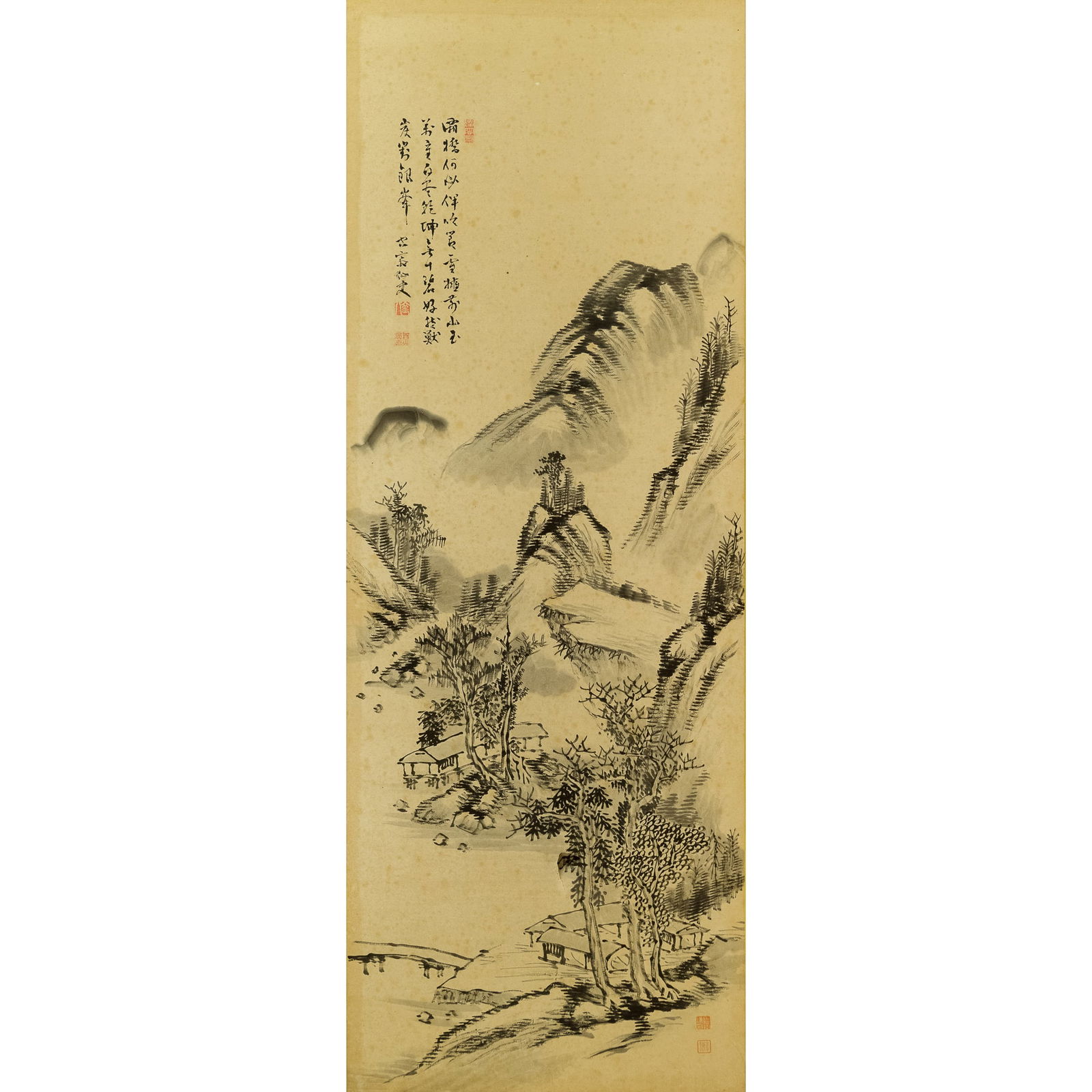 A six-panel Chinese landscape screen - 3
