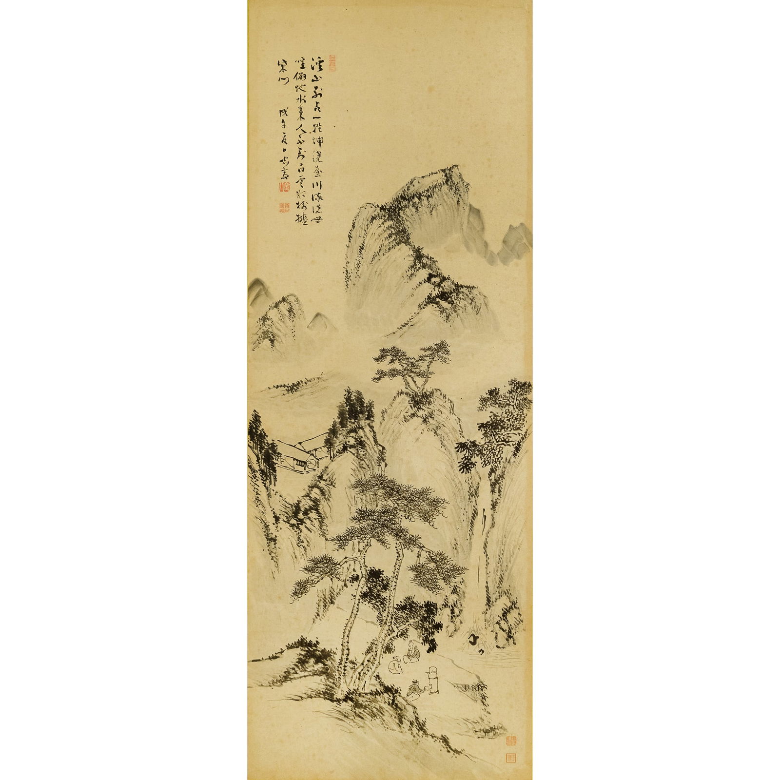 A six-panel Chinese landscape screen - 4