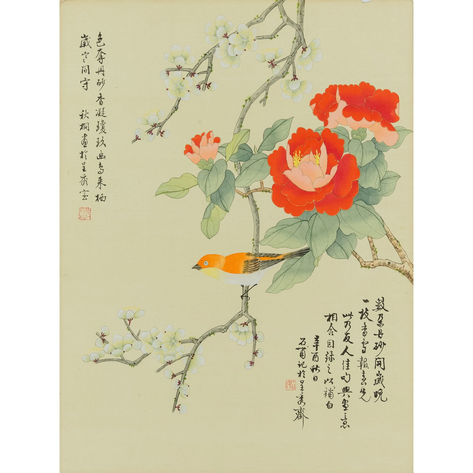 A Chinese painting of flowers, by Fan Shifu (b. 1943) (1 of 6)