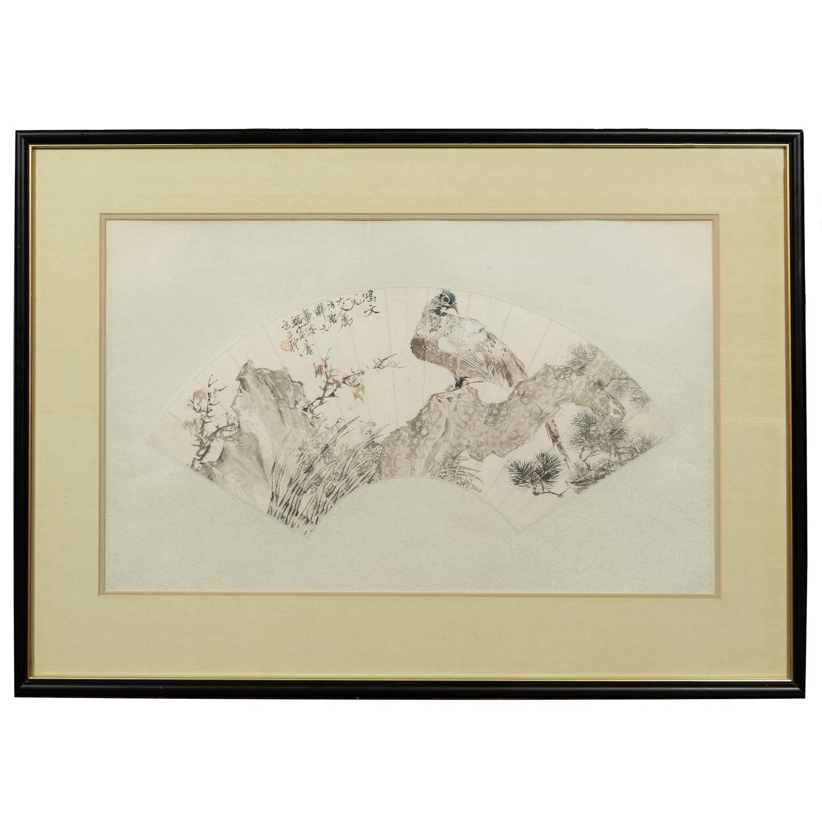 A Chinese fan painting of eagle, by Wang Lyu (1 of 5)