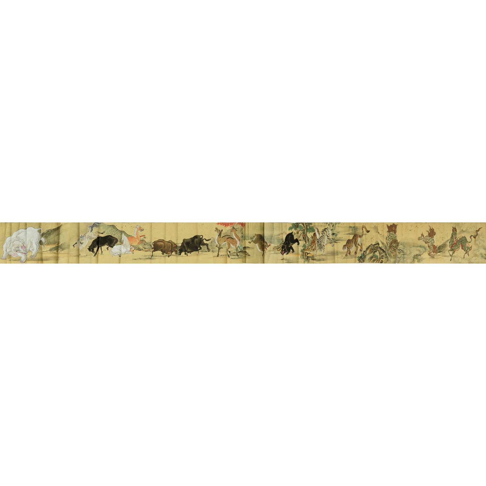 A Japanese handscroll painting of animals (1 of 7)