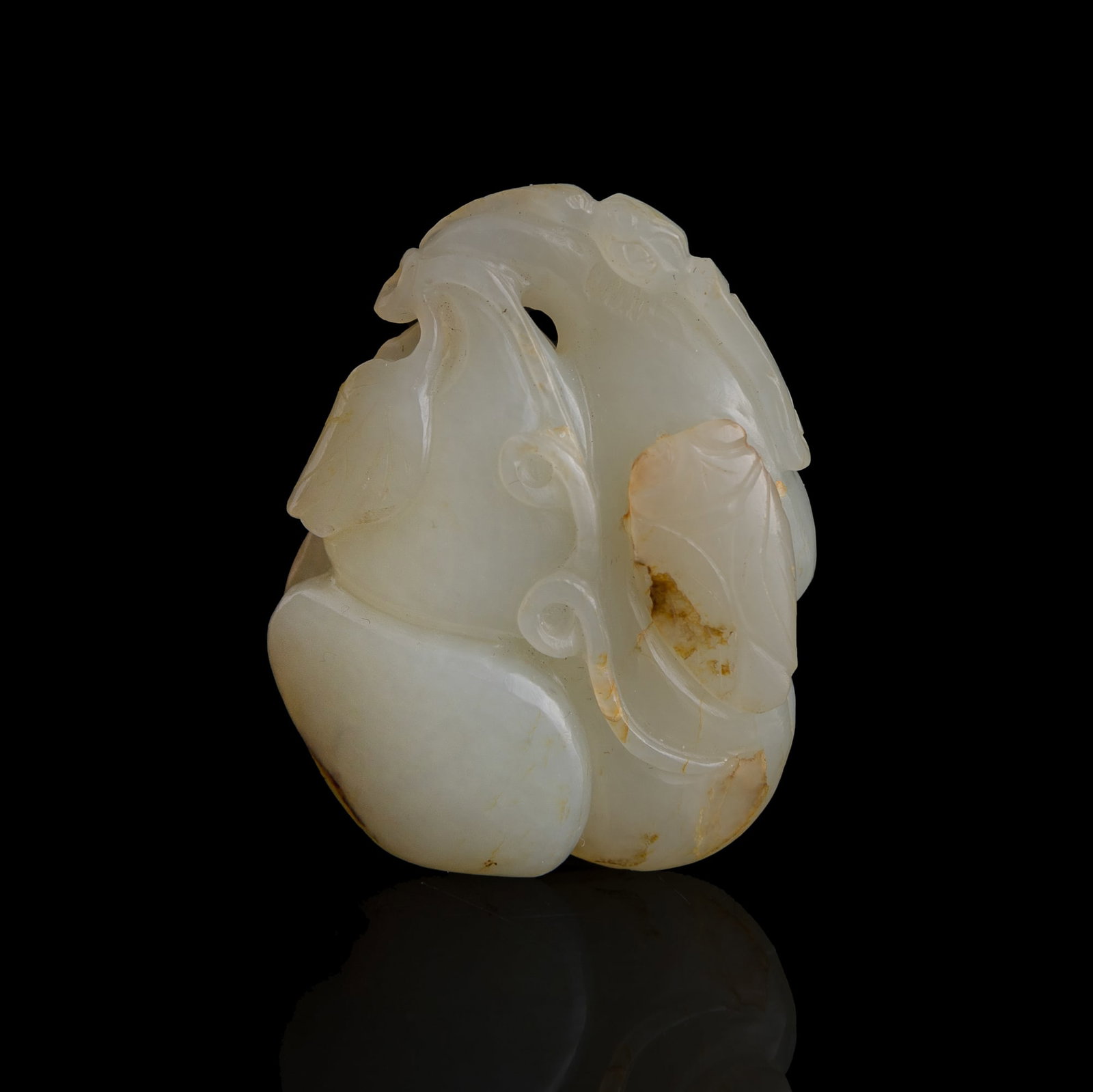 A Chinese white jade hulu-form pendant, 19th century or later (1 of 9)