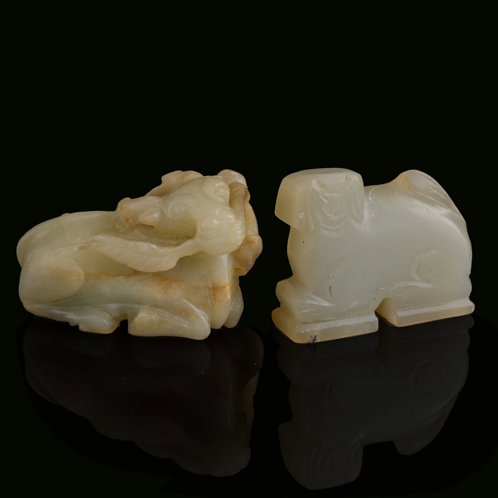 A Chinese jade carving and a jade seal, Qing dynasty (1 of 9)