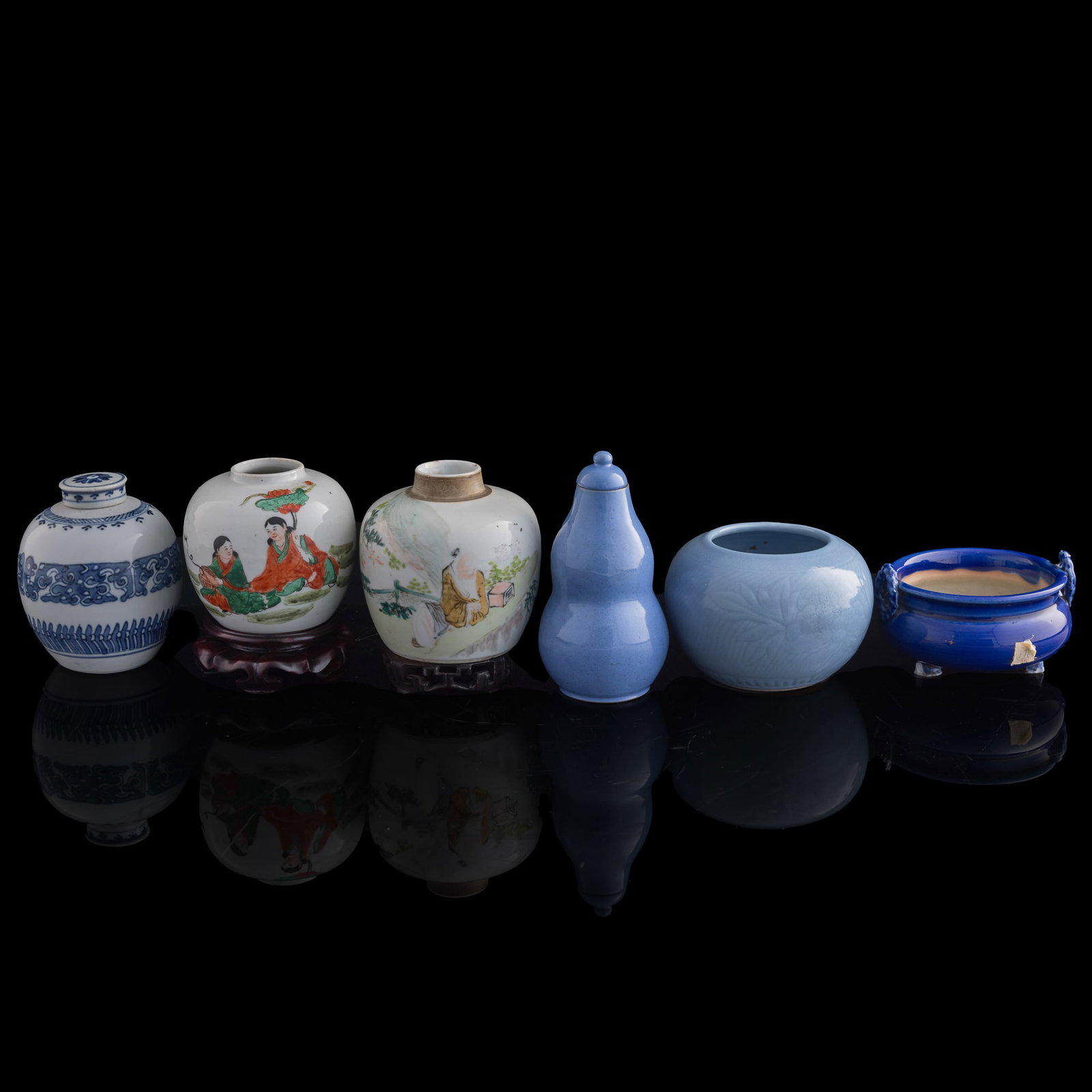 Six assorted Chinese ceramic wares, Qing dynasty (1 of 17)