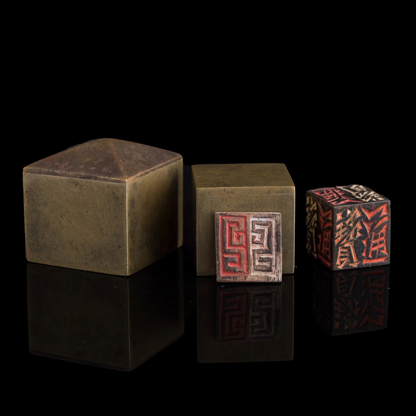 A Chinese copper-alloy nested "ya bao" gambling set, 19th century (1 of 8)
