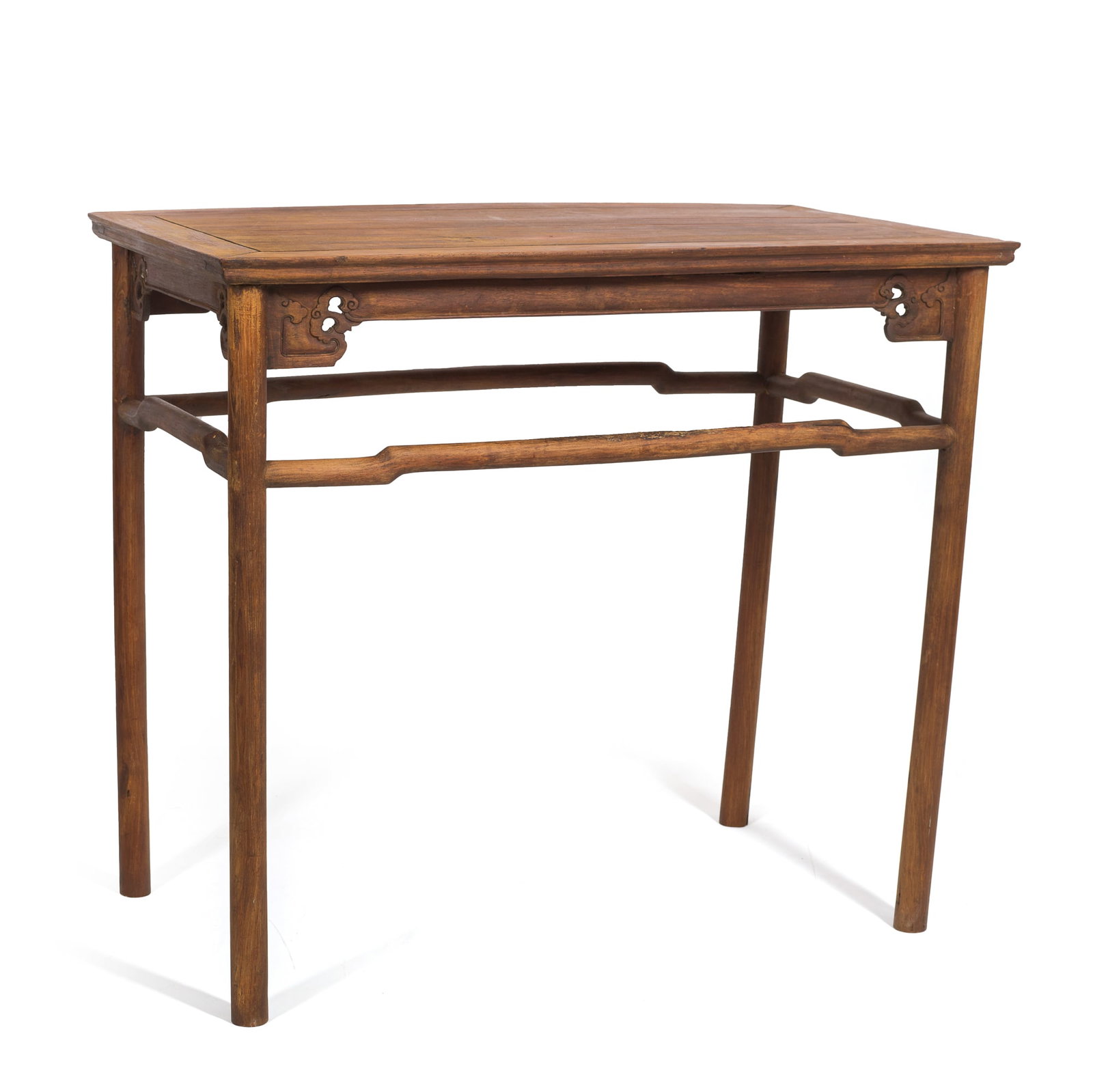 A Chinese huanghuali side table, Qing dynasty: A Chinese huanghuali side table Qing dynasty H: 30 1/2, W: 34 3/4, D: 19 1/2 in. (H: 77.5, W: 88.3, D: 49.5 cm.) Private collection, Vallejo, California.