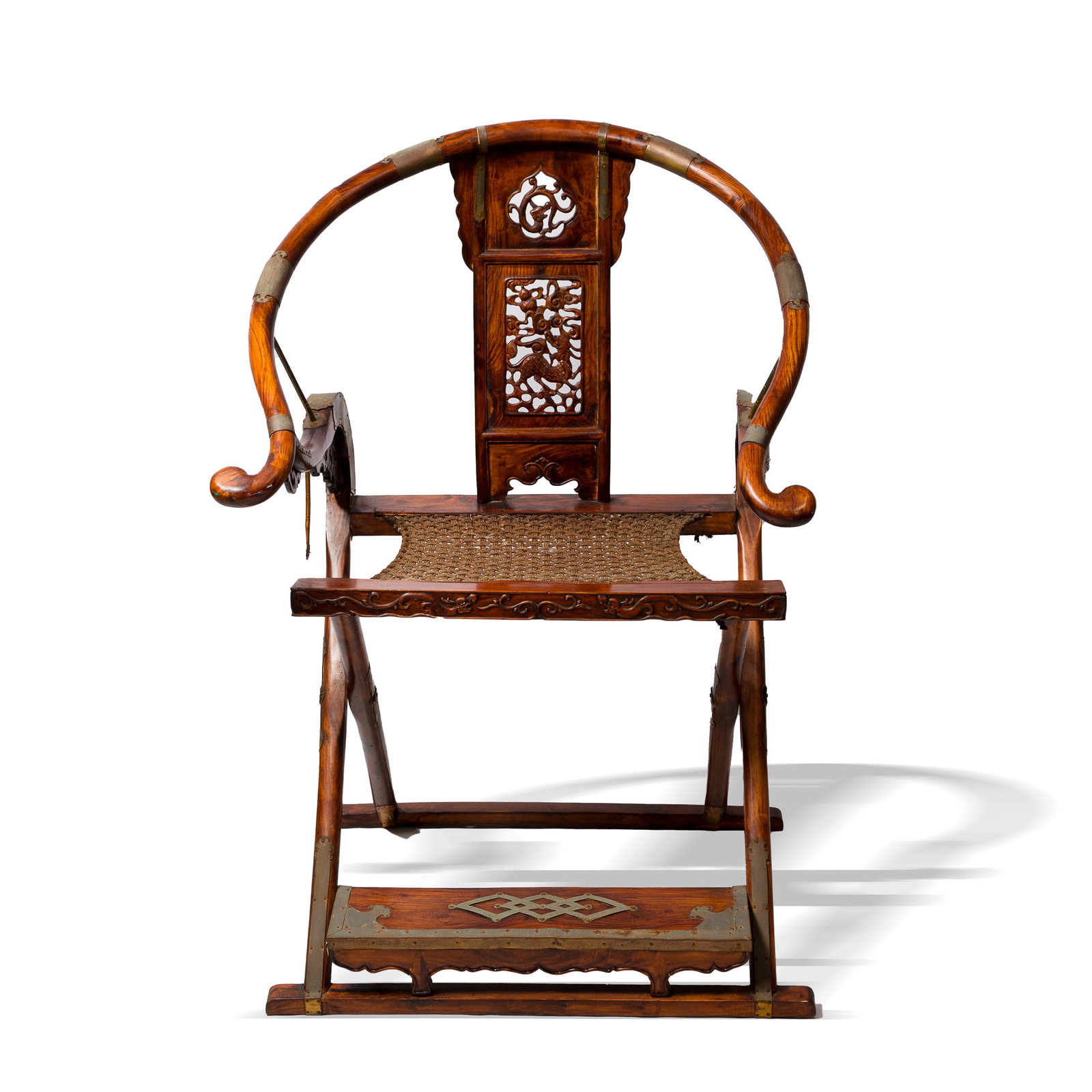 A Chinese Huanghuali folding armchair, (1 of 13)