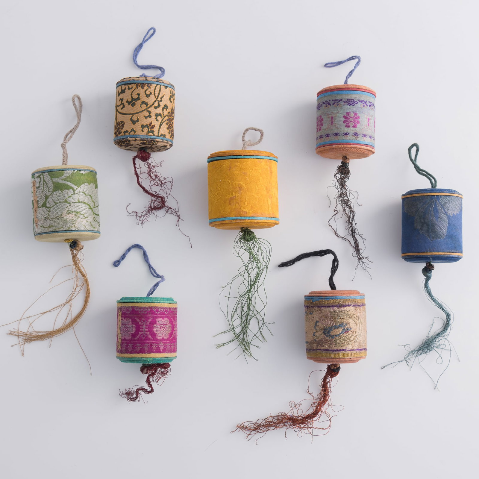 Seven Chinese embroidered archer's ring cases, Qing dynasty (1 of 7)