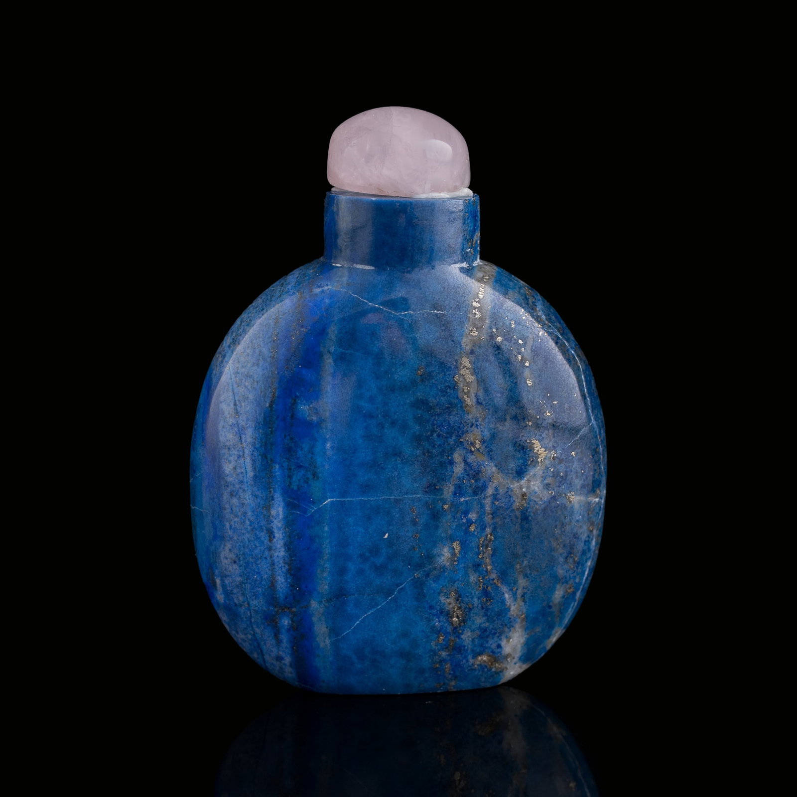 A Chinese lapis snuff bottle, 19th century (1 of 7)