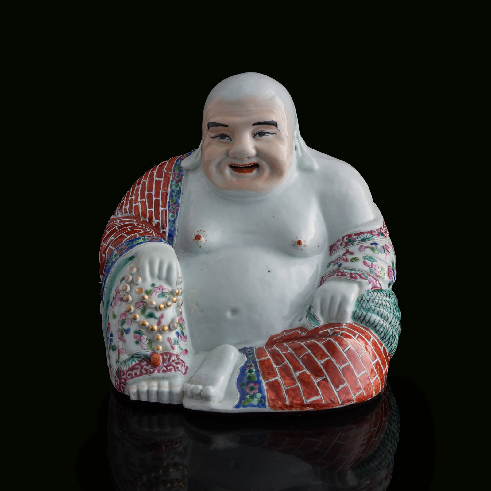 A Chinese famille rose figure of Maitreya, Republic period (1 of 8)