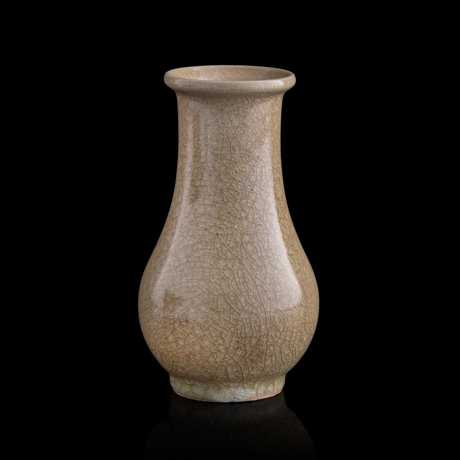 A Chinese Longquan beige-glazed vase, Song/Ming dynasty: A Chinese Longquan beige-glazed vase Song/Ming dynasty H: 6 1/8, Dia: 3 3/8 in. (H: 15.6, Dia: 8.6 cm.) Private collection, Southern California. Click