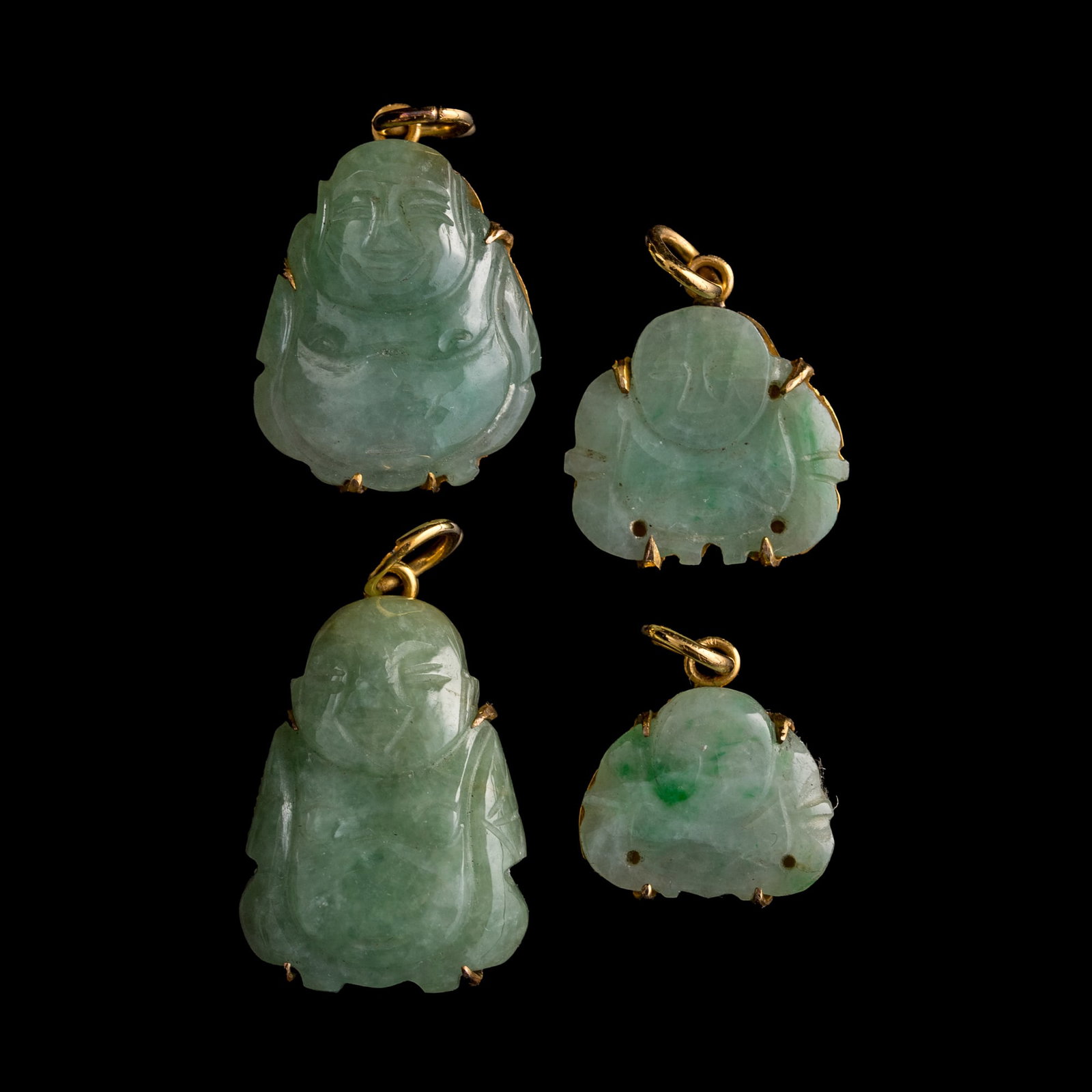 Seven assorted jadeite pendants - 4
