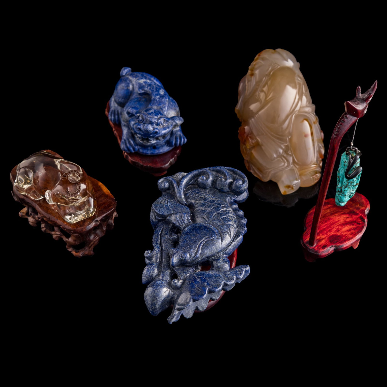 Five assorted hardstone carvings - 2