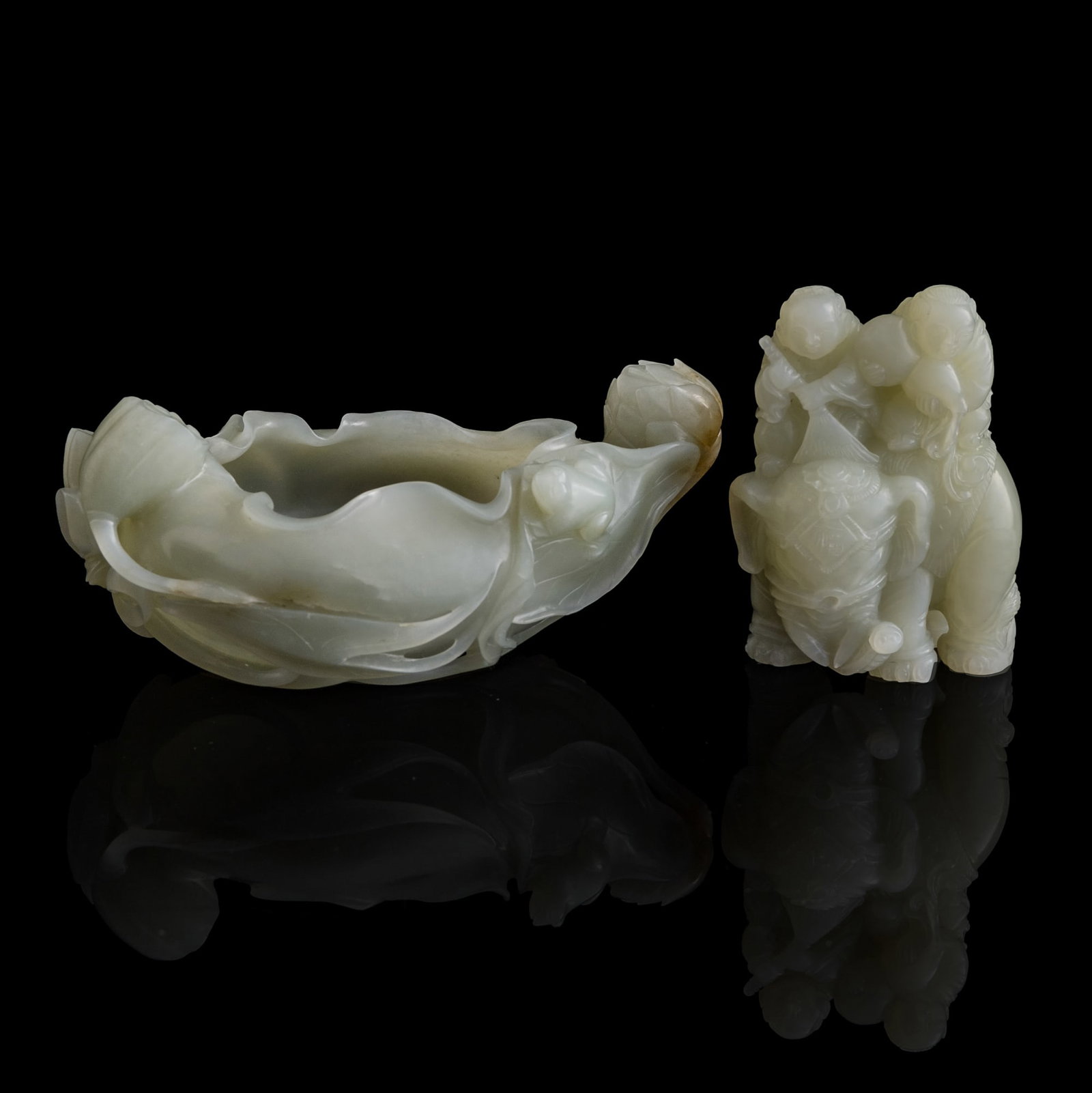 Two Chinese jade carvings, Modern (1 of 9)