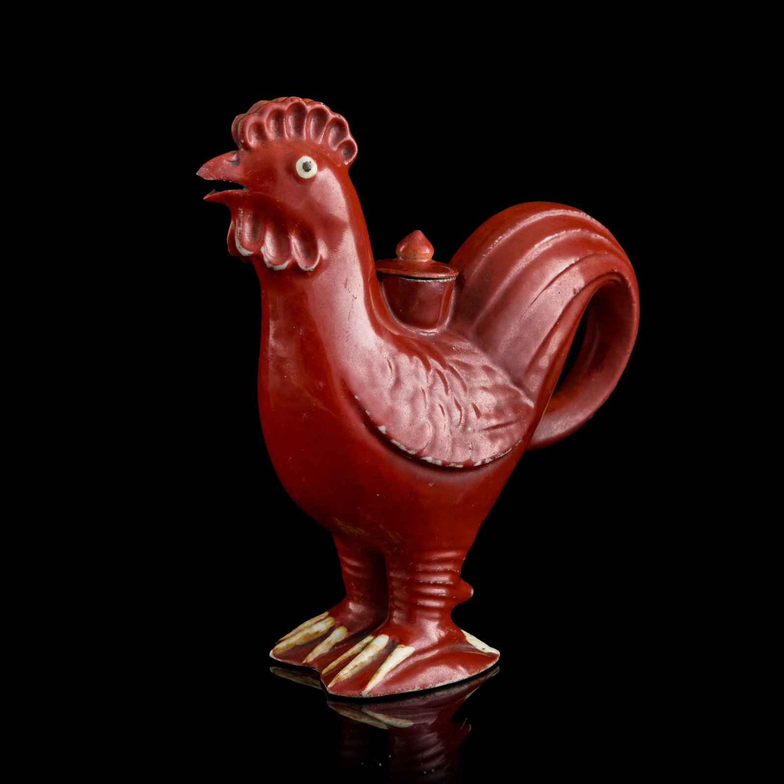 A Chinese coral red 'heavenly rooster' zun-form vase, Kangxi period, Qing dynasty (1 of 9)