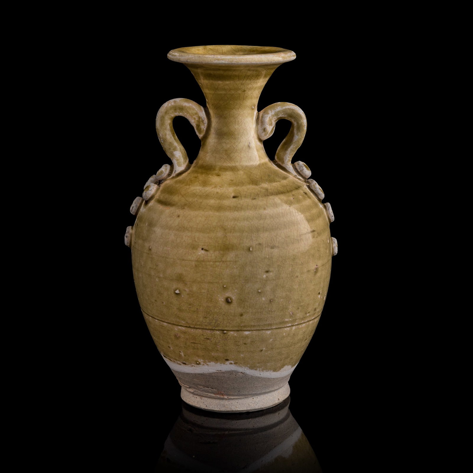 A Chinese celadon double-handled vase, Sui/Tang dynasty (1 of 8)