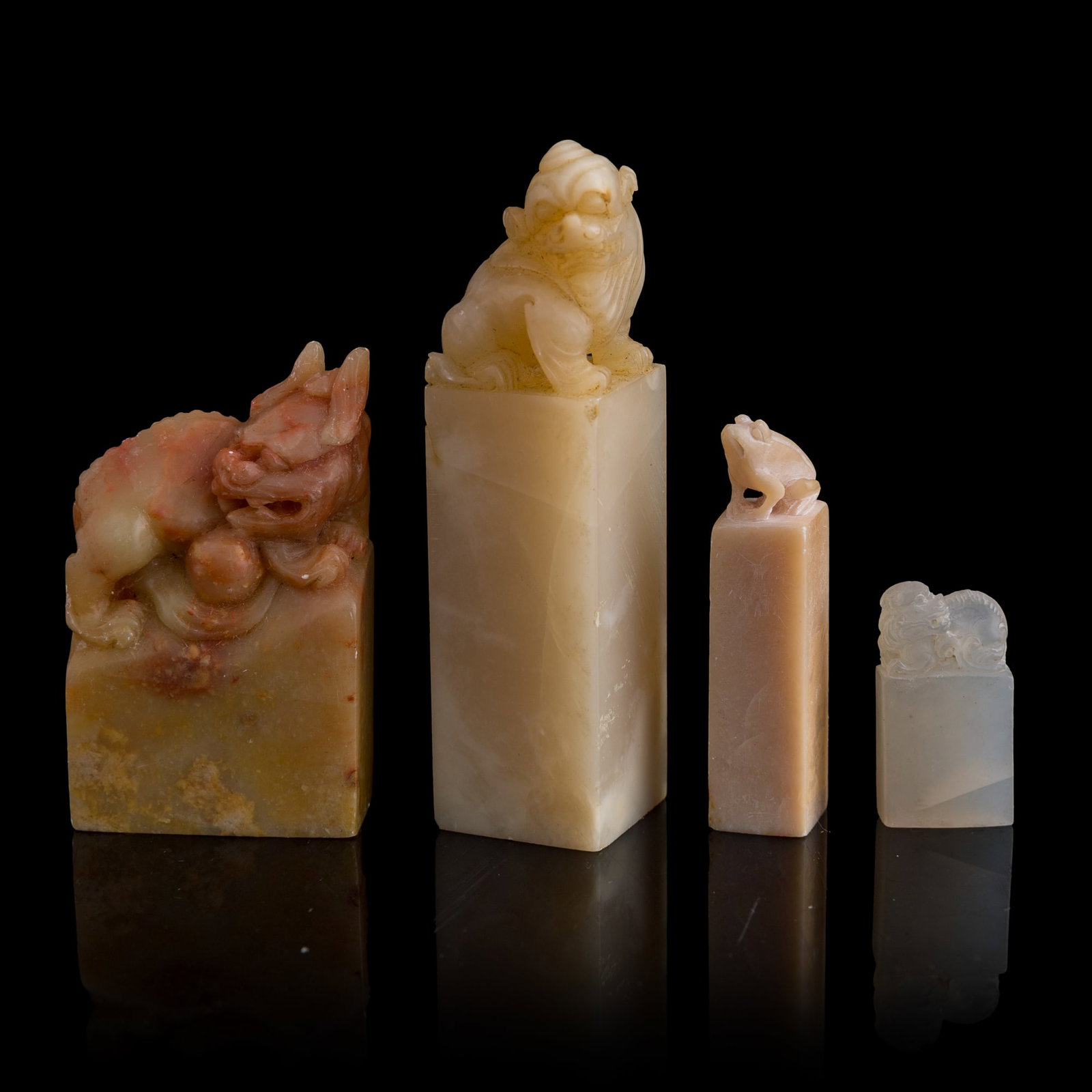 Four Chinese Shoushan stone seals (1 of 10)