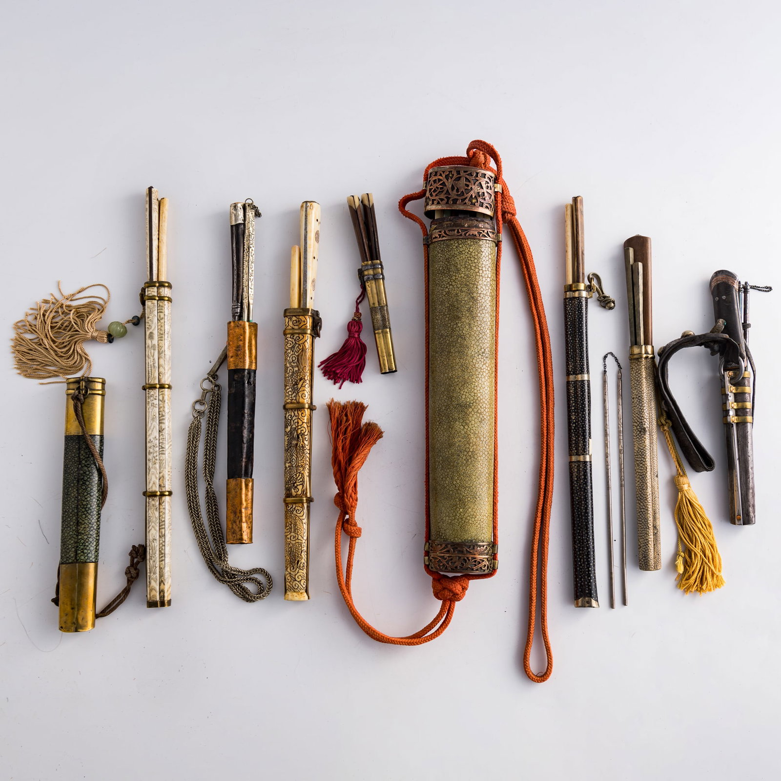 A group of Asian traveling eating sets, Qing dynasty or later (1 of 15)