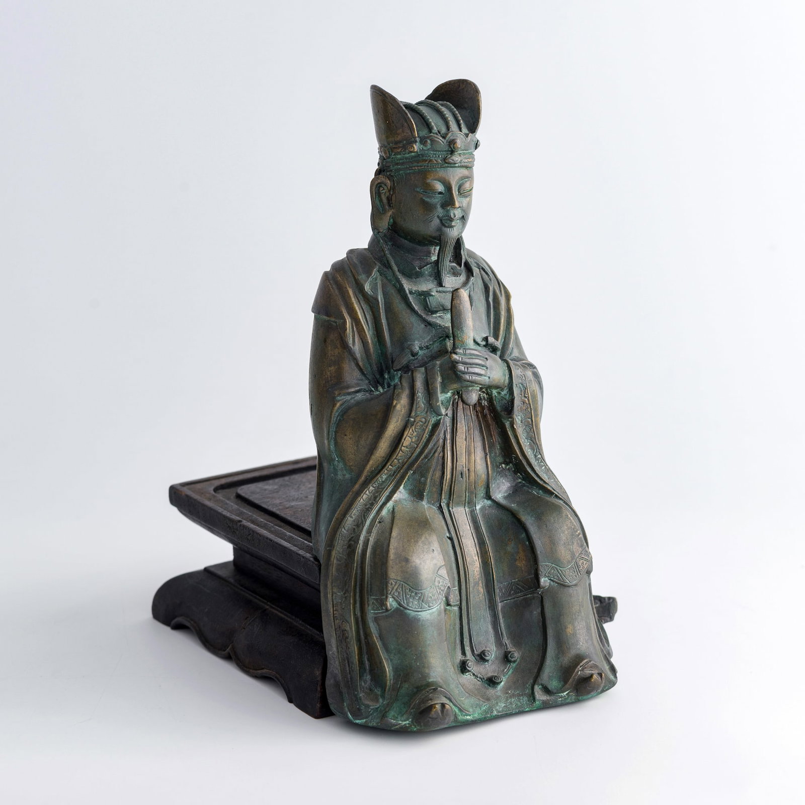 A Chinese bronze figure of Wenchang Jun, Ming dynasty (1 of 10)