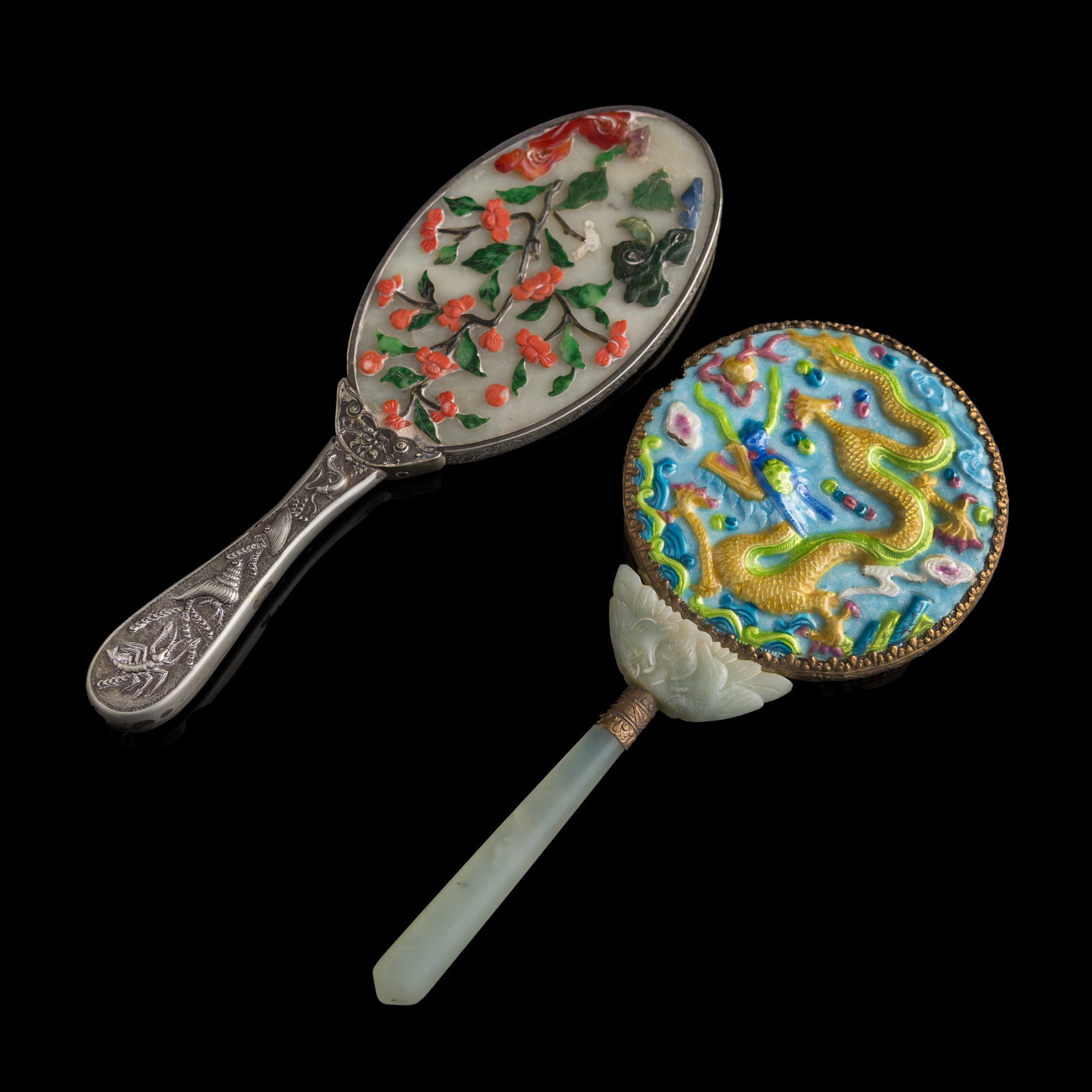 Two Chinese handheld mirrors, Republic period (1 of 10)